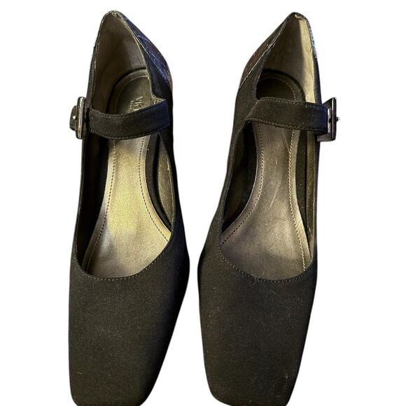 Victor Alfaro Preston Black Mary Jane High Heel Elegant Pump Square Toe Size 8 - Picture 2 of 7
